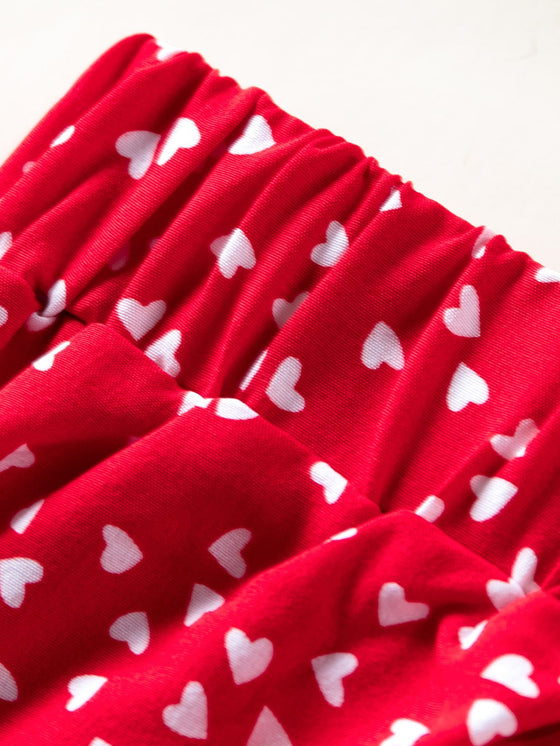 Allover Heart Knot Front Cami Top With Shorts