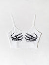 Skeleton Print Crop Cami Top