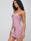 BAE Ruched Detail Glitter Dress
