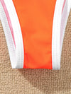 Contrast Binding High Cut Bikini Swimsuit