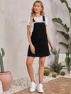 Maternity Adjustable Strap Pocket Front Cord Overall Dress