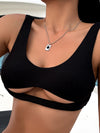 Rib Cut Out Bikini Top