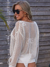 Pointelle Knit Drop Shoulder Cover Up Without Bikini