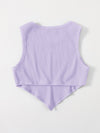 EZwear F Asymmetrical Hem Rib knit Crop Tank Top