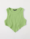 EZwear F Asymmetrical Hem Rib knit Crop Tank Top