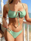 Rib Tie Front Bikini Top