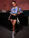 Reflective Allover Print Crop Tee