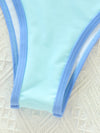 Contrast Binding Triangle Bikini Swimsuit