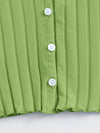 Lettuce Edge Button Front Rib knit Top