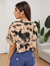 Drop Shoulder Tie Dye Crop Tee