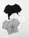 3 Pack Twist Front Tee
