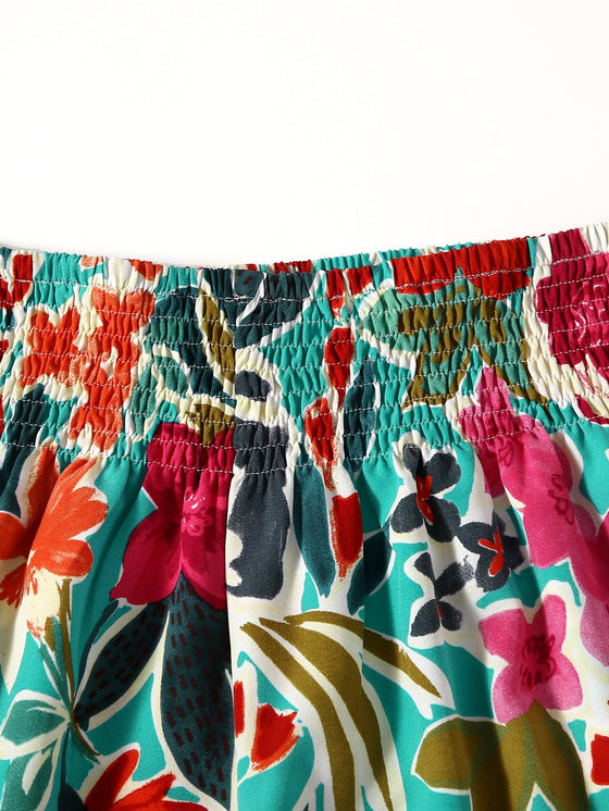 Floral Print Wide Leg Shorts