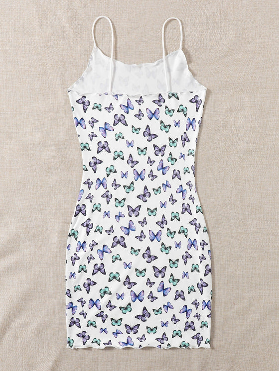 Allover Butterfly Print Dress