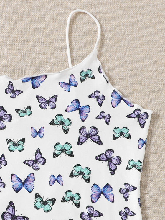 Allover Butterfly Print Dress