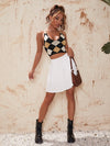 Argyle Pattern Criss cross Knit Top