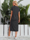 Striped Split Hem Tee Dress