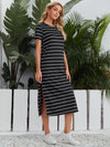 Striped Split Hem Tee Dress
