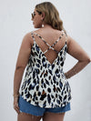 Plus Criss cross Allover Print Cami Top