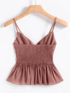 Solid Shirred Cami Top