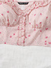 Ditsy Floral Frill Trim Crop Blouse