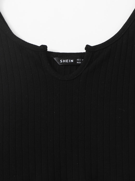 Notch Neck Rib knit Crop Tank Top Paperbag Waist Belted Leopard Shorts Set