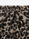 Notch Neck Rib knit Crop Tank Top Paperbag Waist Belted Leopard Shorts Set