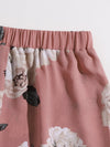 Floral Tie Front Tube Top Shorts Set
