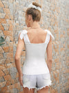 Tie Shoulder Rib knit Cami Top