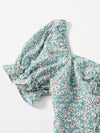 Plus Drawstring Knot Ruched Front Ditsy Floral Milkmaid Dress
