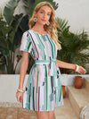 Striped Belted Dress