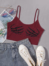 Skeleton Print Crop Cami Top