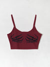 Skeleton Print Crop Cami Top