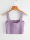 Solid Crop Knit Top
