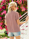 Houndstooth Puff Sleeve Blouse