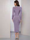 Plunging Neck Ruched Waist Bodycon Dress