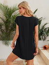 Batwing Sleeve Floral Embroidery Dress