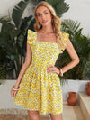 Tied Open Back Ditsy Floral Dress
