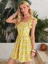 Tied Open Back Ditsy Floral Dress