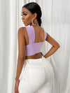 Cross Wrap Crop Tank Top