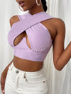 Cross Wrap Crop Tank Top
