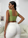Cross Wrap Crop Tank Top