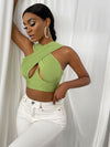 Cross Wrap Crop Tank Top