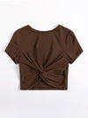 Twist Hem Solid Tee
