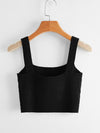 Solid Crop Knit Top