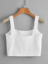 Solid Crop Knit Top