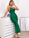 Crisscross Back High Split Dress