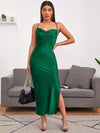 Crisscross Back High Split Dress
