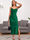 Crisscross Back High Split Dress