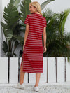Striped Split Hem Tee Dress