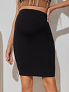 Maternity Solid High Waist Bodycon Skirt
